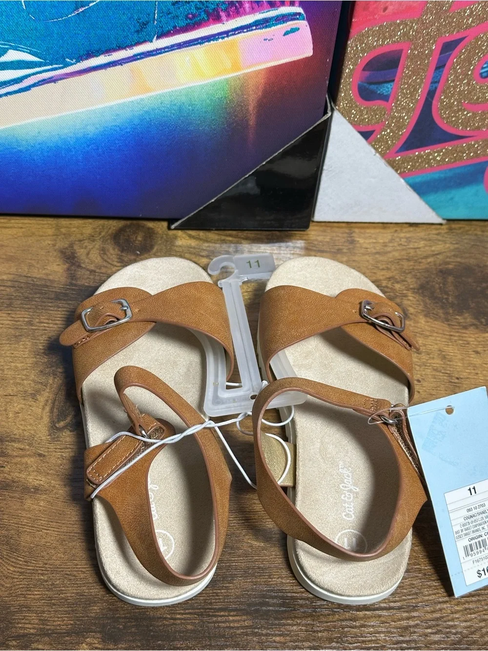 Toddler Sharon Molded Footbed Sandals - Cat & Jack™ Cognac size 11